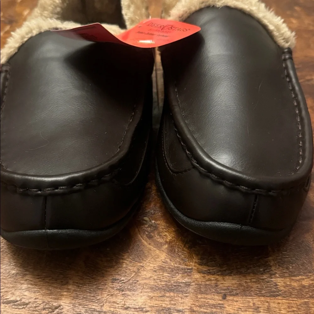 NWT, Deer Stags Men's Dark Brown Slip-Ons, Indoor/Outdoor Size 8